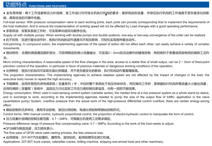 QF28全负荷传感多路换向阀