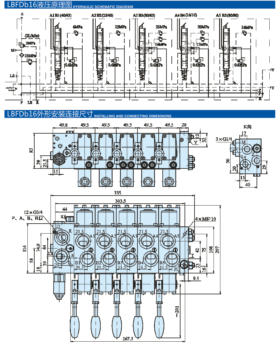 LBFD系列电控比例负荷传感多路换向阀